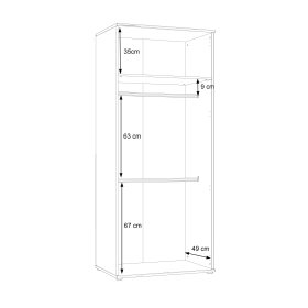 Skriňa Emar, sivá, rozmery