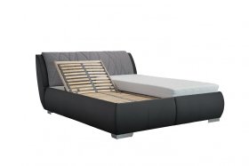 Dvojlôžko Balbi v rozmere 180x200 cm, v poťahu Malmö New 90 a Loft Black, ukážka polohovania roštu