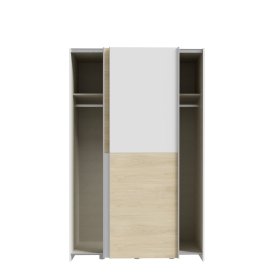 Skriňa Salk 120 cm, biela a dub sonoma, otvorená