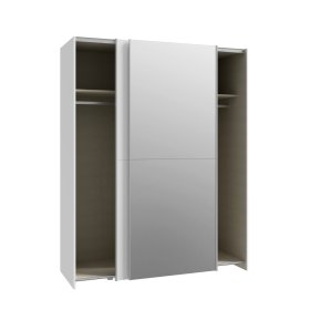 Skriňa Salk so zrkadlom 150 cm, biela, otvorená