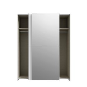 Skriňa Salk so zrkadlom 150 cm, biela, otvorená