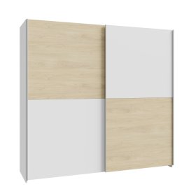 Skriňa Salk 200 cm, biela a dub sonoma