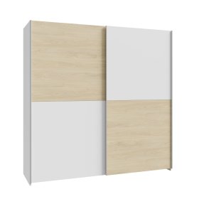 Skriňa Salk 200 cm, biela a dub sonoma