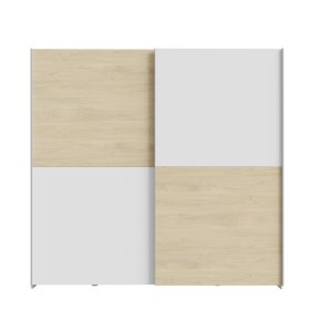 Skriňa Salk 200 cm, biela a dub sonoma