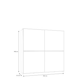 Skriňa Salk 200 cm, biela a dub sonoma, rozmery