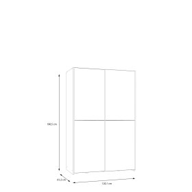 Skriňa Salk 120 cm, biela, rozmery