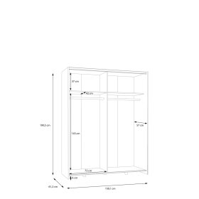 Skriňa Salk 150 cm, biela, rozmery