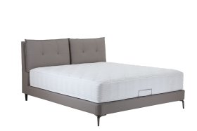 Dvojlôžko Monia v rozmere 180x200 cm, v béžovej eco koži, s matracom