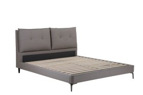 Dvojlôžko Monia v rozmere 180x200 cm, v béžovej eco koži, bez matraca