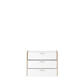 Komoda Fred, biela a dubová, otvorená