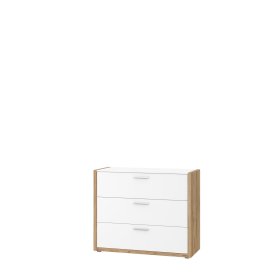 Komoda Fred, biela a dubová