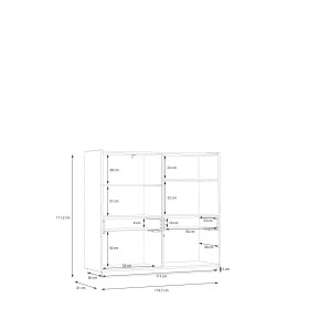 Komoda Leta vysoká, sivá, dub, rozmery