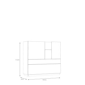 Komoda Leta vysoká, sivá, dub, rozmery