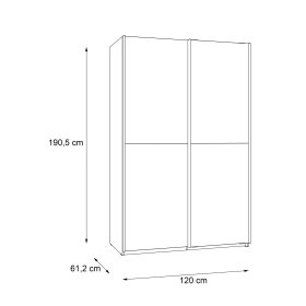 Šatníková skriňa Luvo, dub sonoma a biela, rozmery