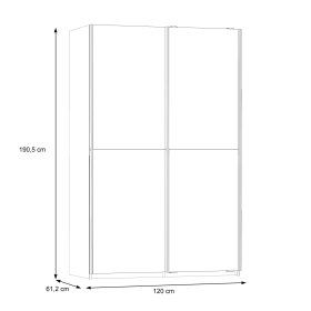 Šatníková skriňa Luvo, sivá a biela, rozmery