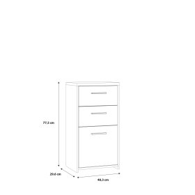 Komoda Kvad 40x78 cm, biela a dub sonoma, rozmery