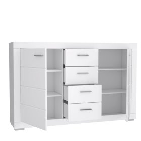 Komoda Snore 171x109 cm, biela, otvorená
