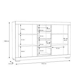 Komoda Snore 171x109 cm, biela, rozmery