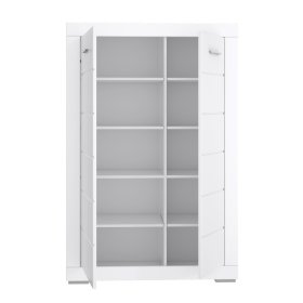 Komoda Snore 101x154 cm, biela, otvorená