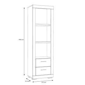 Knižnica Snore, biela, rozmery