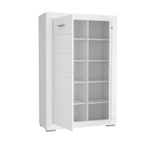 Komoda Snore 101x154 cm, biela, otvorená