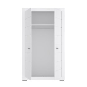 Šatníková skriňa Snore 116x199 cm, biela, otvorená