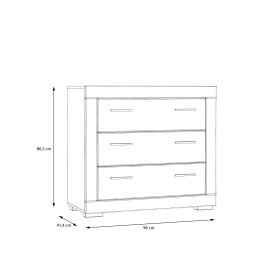 Komoda Snore 96x87 cm, biela, rozmery