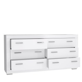 Komoda Snore 175x87 cm, biela, otvorená