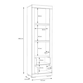 Knižnica Snore, biela, rozmery