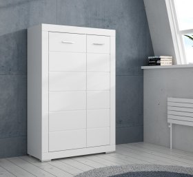 Komoda Snore 101x154 cm, biela, interiér