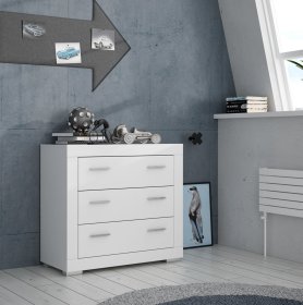 Komoda Snore 96x87 cm, biela, ineriér