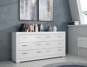 Komoda Snore 175x87 cm, biela, interiér