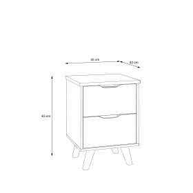 Komoda Vaur 45x64 cm, dub sonoma, rozměry
