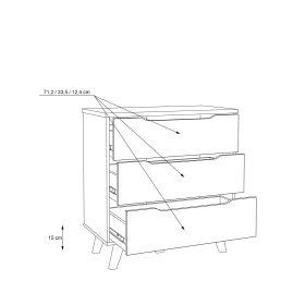 Komoda Vaur 80x86 cm, dub sonoma, rozmery