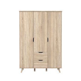 Šatníková skriňa Vaur so zásuvkami 139x202 cm, dub sonoma