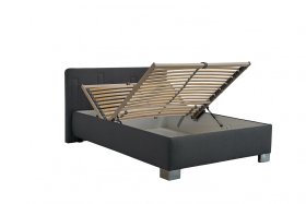 Jednolôžko Dona v rozmere 140x200 cm, v poťahu Malmö new 95, ukážka úložného priestoru