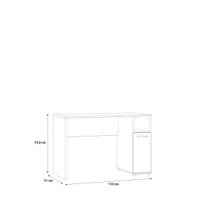 Písací stôl Nipo 110x74x51 cm, dub artisan, rozmery