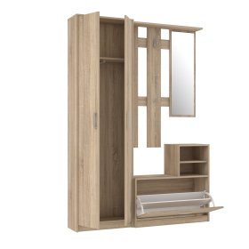 Predsieňový set Nipo 135x191x28 cm, dub sonoma, otvorený