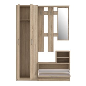 Predsieňový set Nipo 135x191x28 cm, dub sonoma, otvorený