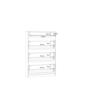 Botník Nipo 83x128x20 cm, dub artisan, rozmery