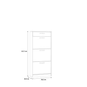 Botník Nipo 58x128x20 cm, dub artisan, rozmery