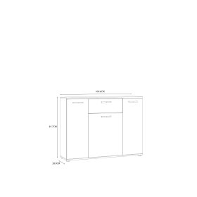 Komoda Nipo 110x82x30 cm, dub sonoma, rozmery