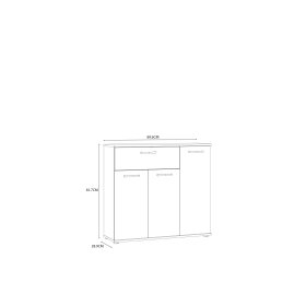 Komoda Nipo 90x82x30 cm, dub sonoma, rozmery