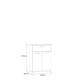 Komoda Nipo 60x82x29 cm, dub artisan, rozmery