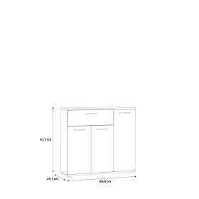 Komoda Nipo 90x82x30 cm, dub artisan, rozmery