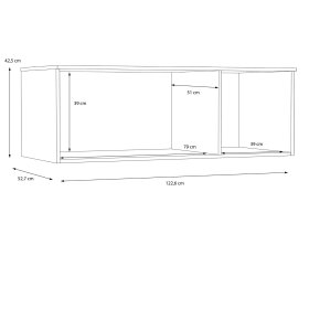 Nadstavec Nipo 122x43x53 cm, dub sonoma, rozmery