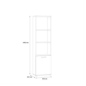 Knihovňa Nipo s dvierkami 50x181x29 cm, dub artisan, rozmery