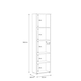 Knihovňa Nipo 50x181x29 cm, dub sonoma, rozmery