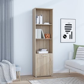 Knihovňa Nipo s dvierkami 50x181x29 cm, dub sonoma, interiér