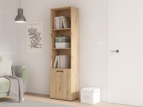 Knihovňa Nipo s dvierkami 50x181x29 cm, dub artisan, interiér